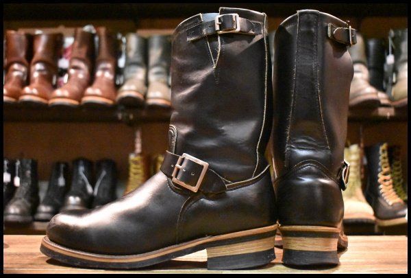  9 5 D PT 91刺繍 97年 レッドウィング 2268 エンジニア ブーツ 黒 ブラック クローム スチールトゥ redwing GP 308 エンジニアブーツ ブーツ 革靴