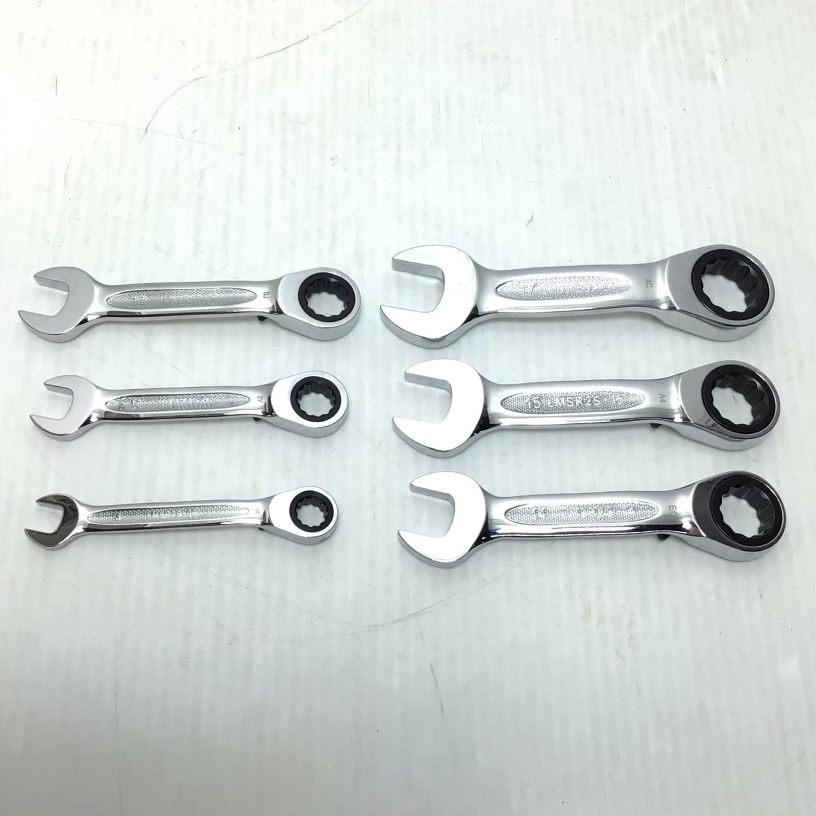 ΘΘKTC ケーティーシー ショートラチェットコンビネーションレンチセット 程度B 6本 使用感有 LMSR 2 S 17 15 14 12 10 8