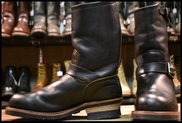 7 5 D PT 91プリント レッドウィング 8270 ナイフポケット エンジニア ブーツ 黒 ブラック スチールトゥ redwing GP 309