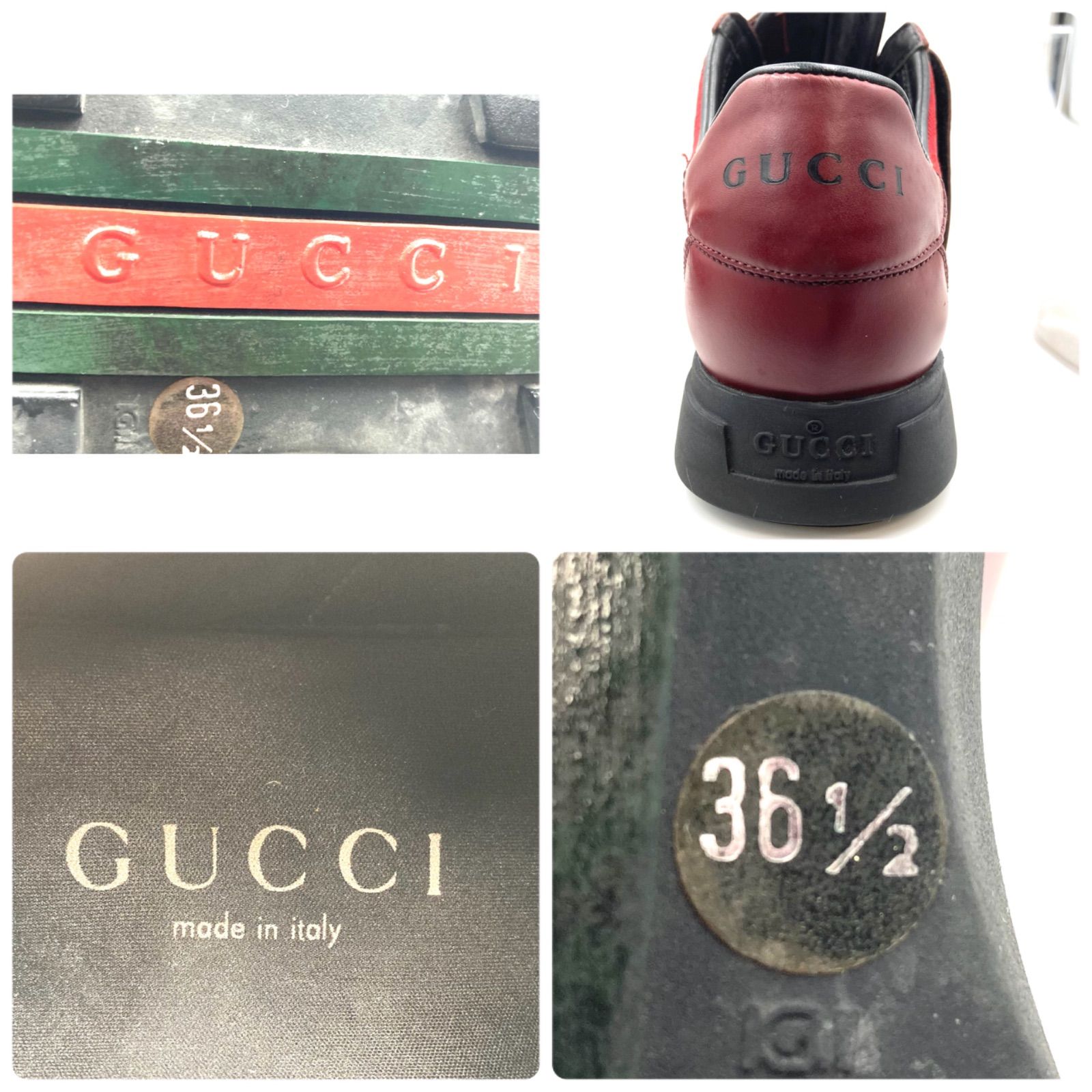 □美品□GUCCI グッチ GGキャンバス×レザー ローカットスニーカー