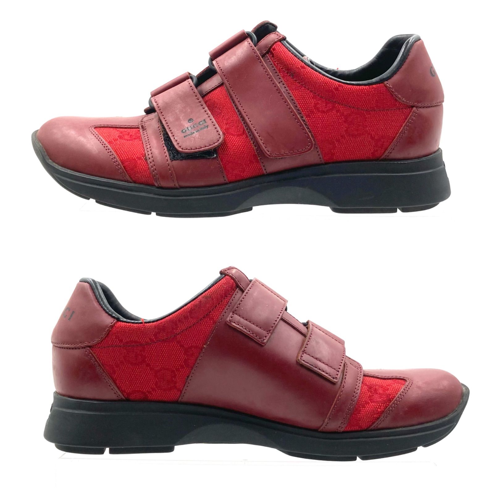 □美品□GUCCI グッチ GGキャンバス×レザー ローカットスニーカー