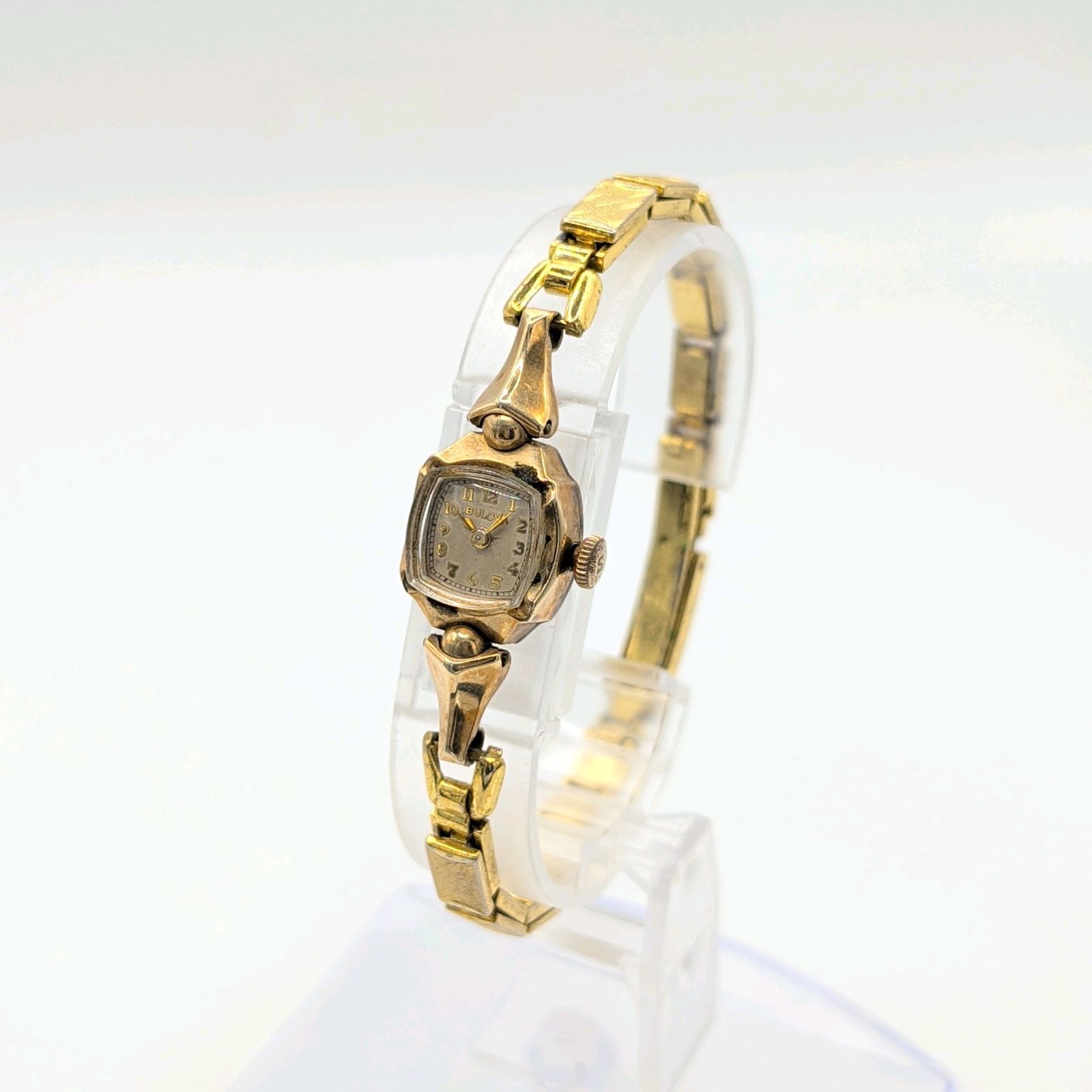 BULOVA Watch Hand-Winding Ladies Square Gold Gold field Y2K 00S