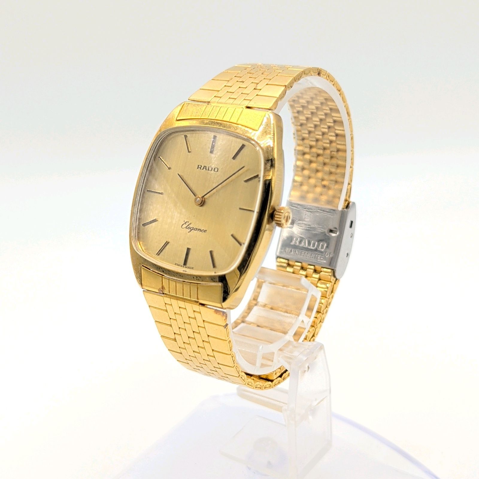  RADO 396 5034 2 Watch Hand Winding Men s G Square Y K 00 Vintage ラドー エレガンス 時計 手巻き メンズ ゴールド スクエア ゴールド文字盤 ヴィンテージ 稼働品 手巻き時計 腕時計(アナログ)