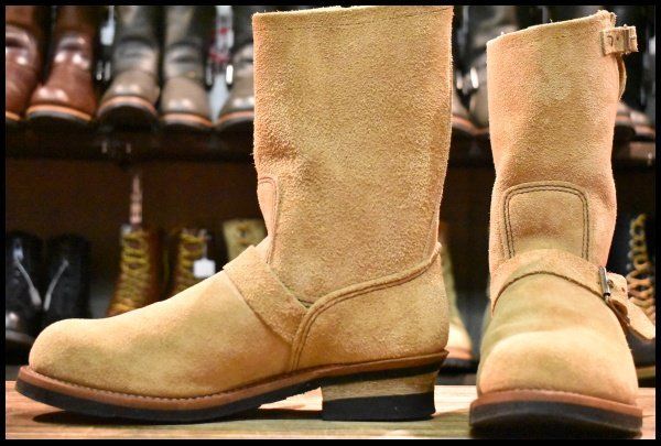 9.5 D 18年 レッドウィング 9269 エンジニア タン ブルハイド ラフアウト スチールトゥ ベージュ ブーツ redwing GP 311