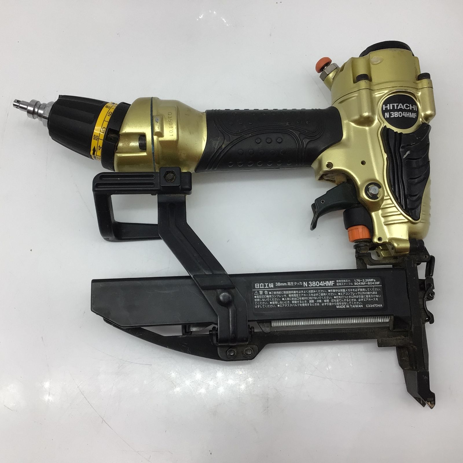 12073 動作品 日立工機 高圧 タッカ 38 mm エア工具 フロアタッカー 収納ケース付き