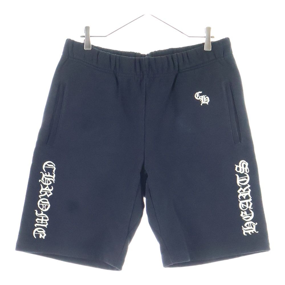 CHROME HEARTS クロムハーツ SLO RIDE ロゴ刺繍スウェットハーフパンツ ブラック