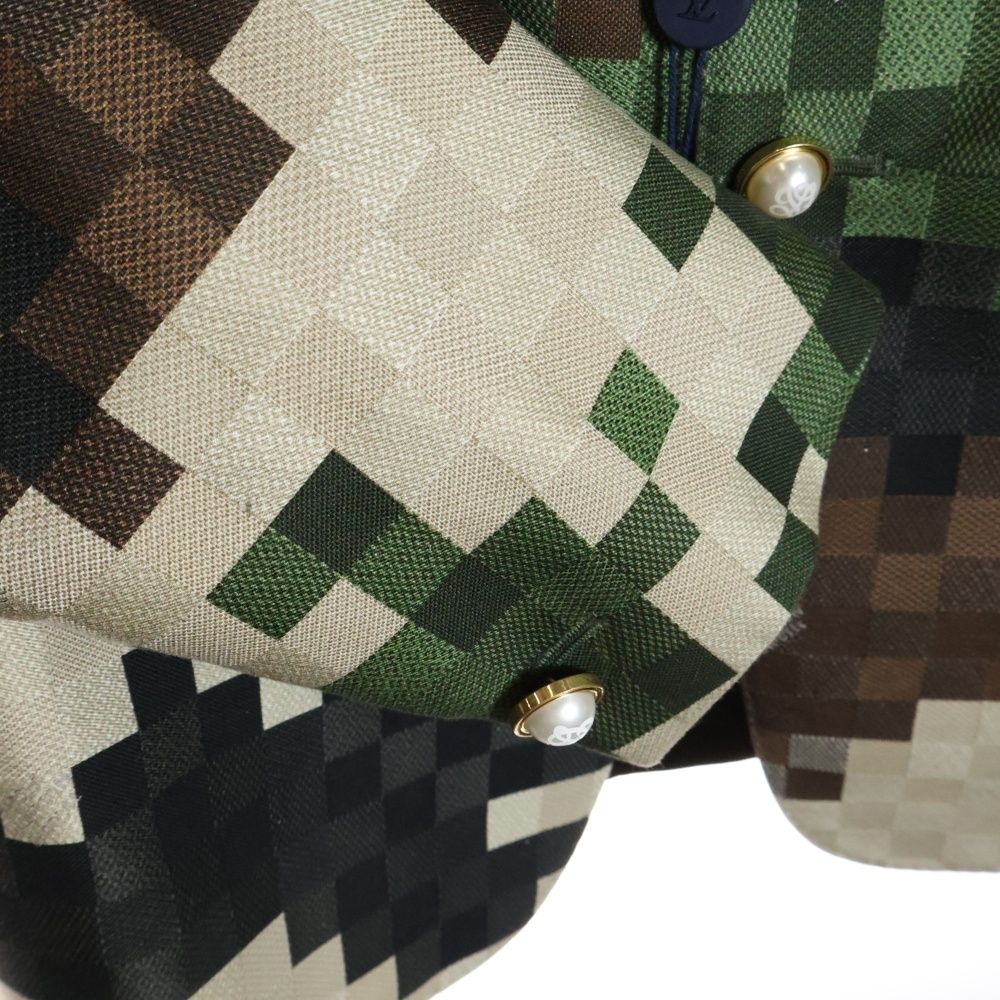 LOUIS VUITTON / 24SS/テーラードジャケット/サイズ60/ウール/GRY/ダミエ柄/RM241 HQQ HQJ60E/LV LOUIS VUITTON (ルイヴィトン) 24SS ダモフラージュ ダミエ ピクセル