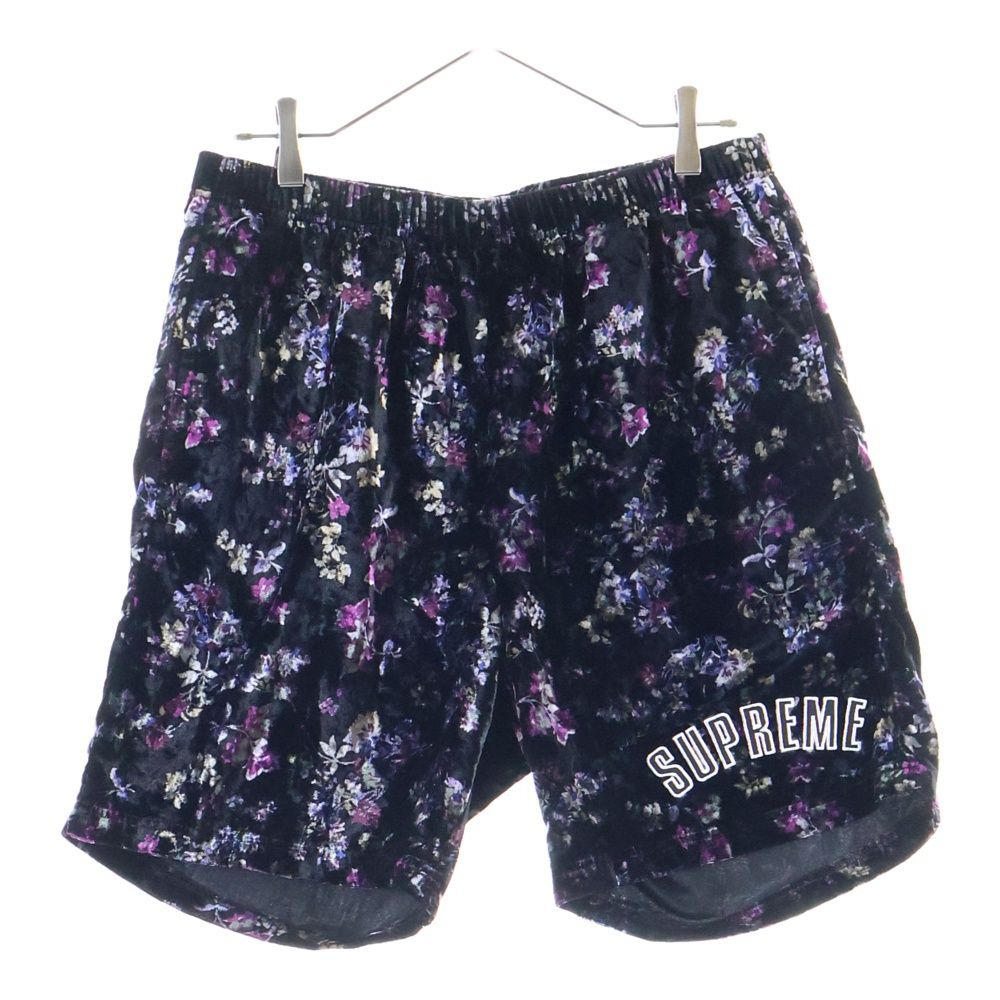SUPREME シュプリーム 19 AW Floral Velour Shorts フローラル ベロア ハーフパンツ ショーツ ブラック