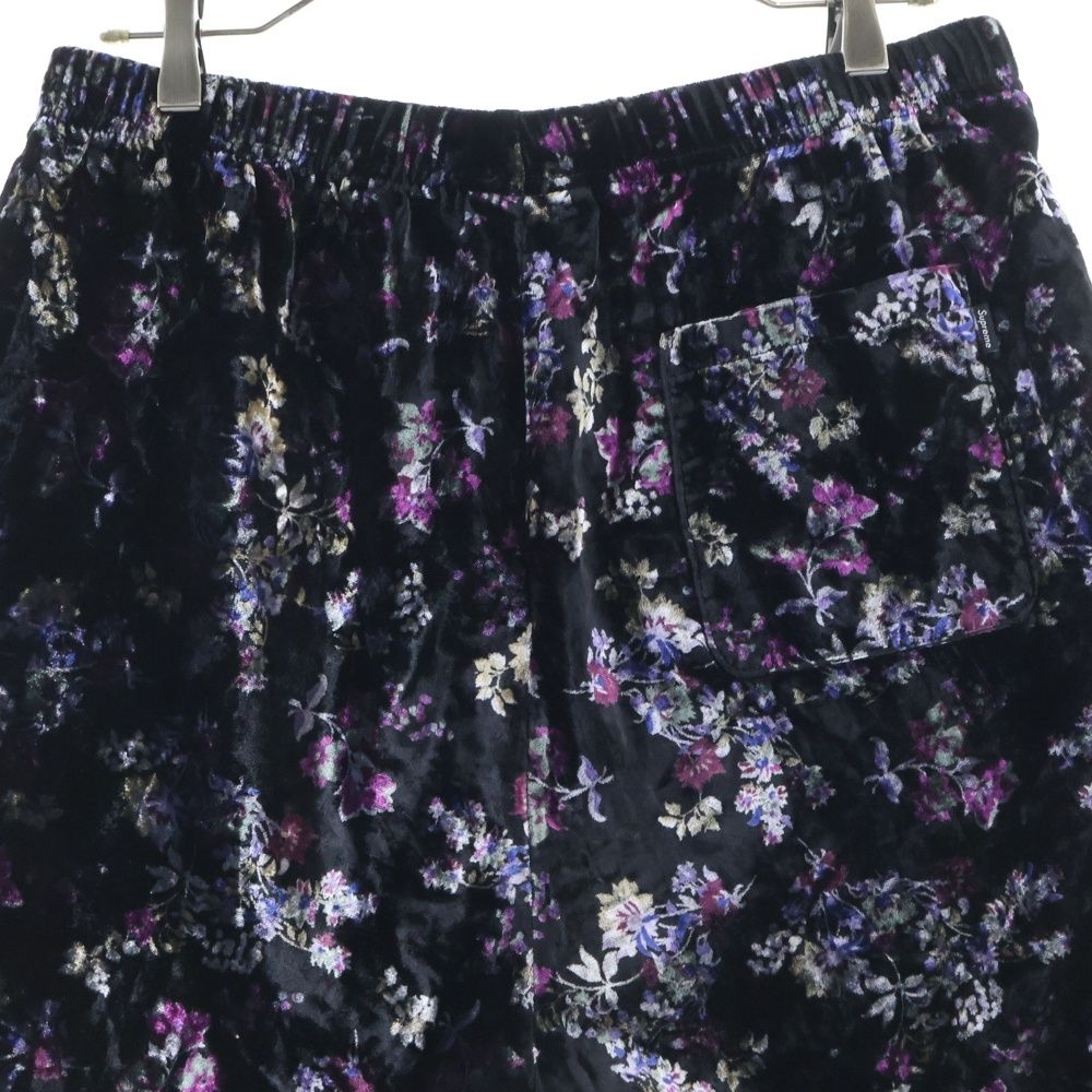 SUPREME シュプリーム 19 AW Floral Velour Shorts フローラル ベロア ハーフパンツ ショーツ ブラック チェックシャツ チノパン 