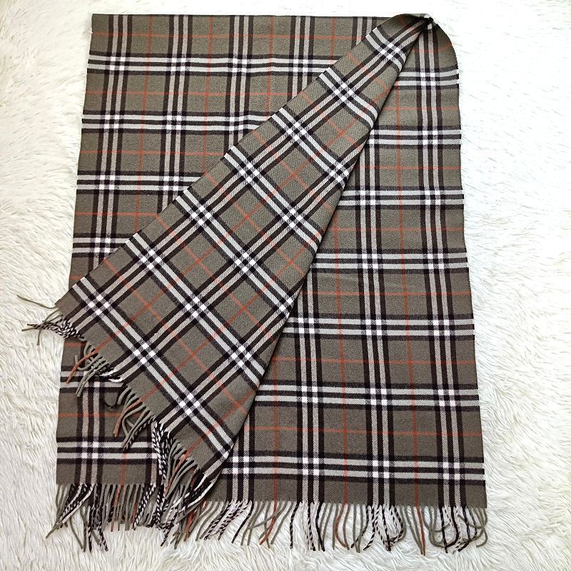 バーバリー　メガ・ノバチェック　大判ストール　　　　グレー　イタリア製　美品 未使用✨バーバリー メガチェック ノバチェック 大判ストール グレー