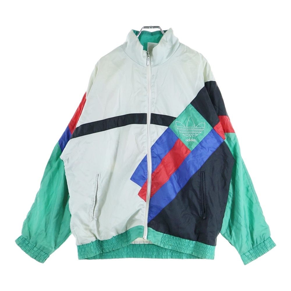 adidas (アディダス) ロゴ刺繍 ナイロンジャケット ブルゾン マルチ