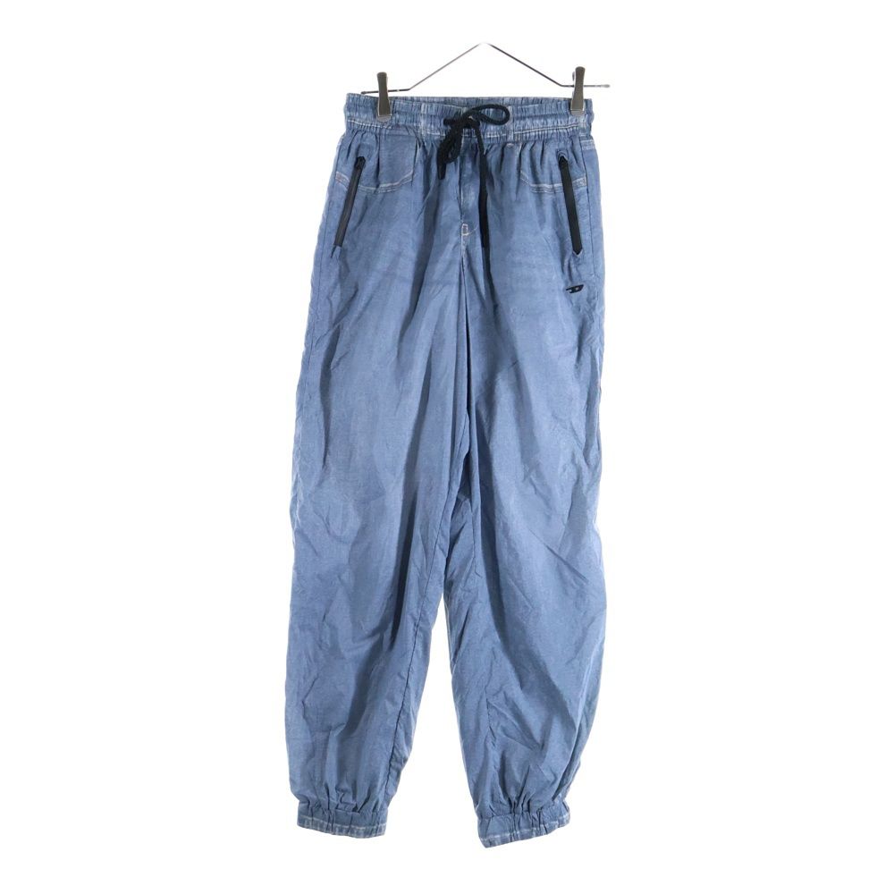 DIESEL (ディーゼル) AUWB-MADDOX-HT20 デニムプリント ドローストリング ナイロンジョガーパンツ インディゴ A09403