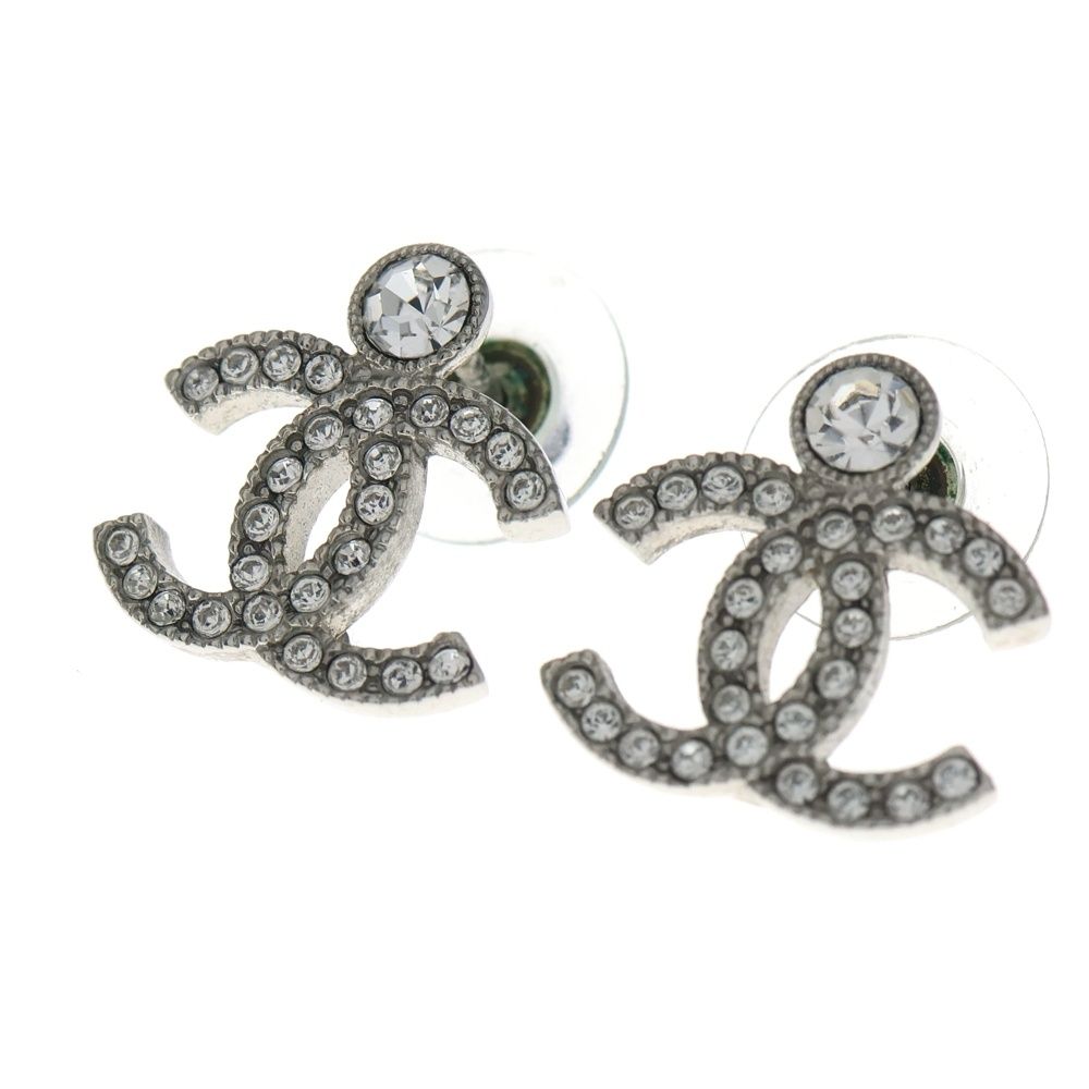 CHANEL シャネル ココマーク ラインストーンピアス I23K ABC163