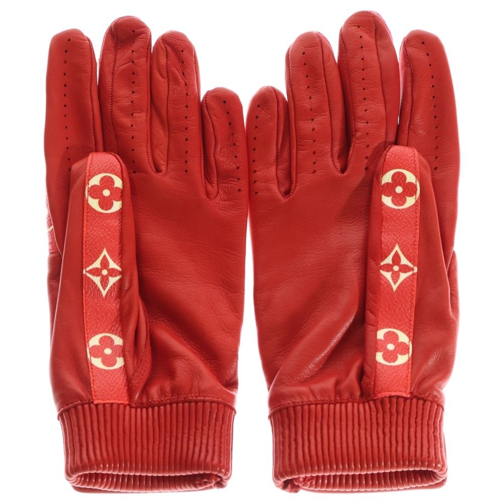 未使用 LOUIS VUITTON ヴィトン シュプリーム グローブ 手袋 LOUIS VUITTON (ルイヴィトン) 17AW ×Supreme Monogram Leather Gloves