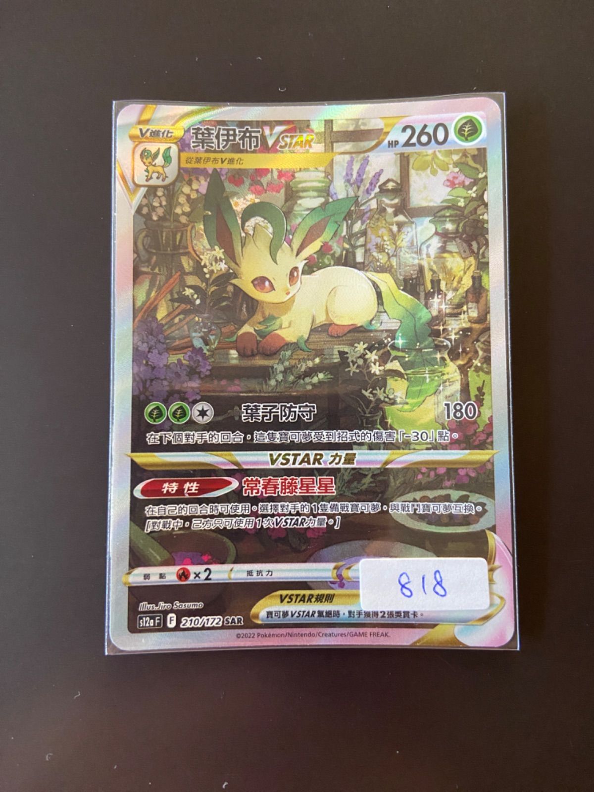 ポケモンカード s12a 210/172 SAR リーフィアVSTAR 台湾語版 - メルカリ