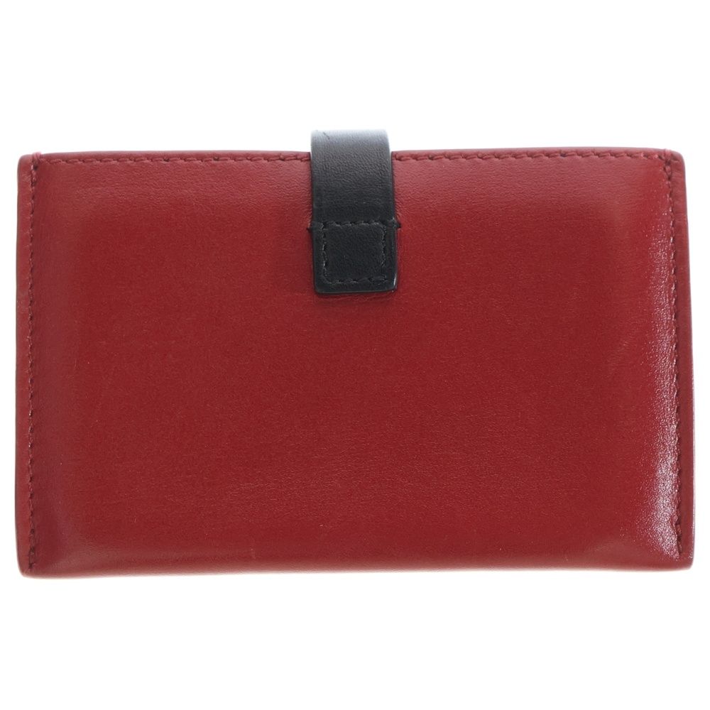 CELINE セリーヌ アコーディオン カードケース 財布 コンパクトウォレット 名刺入れ レッド ブラック レザー ゴールド金具