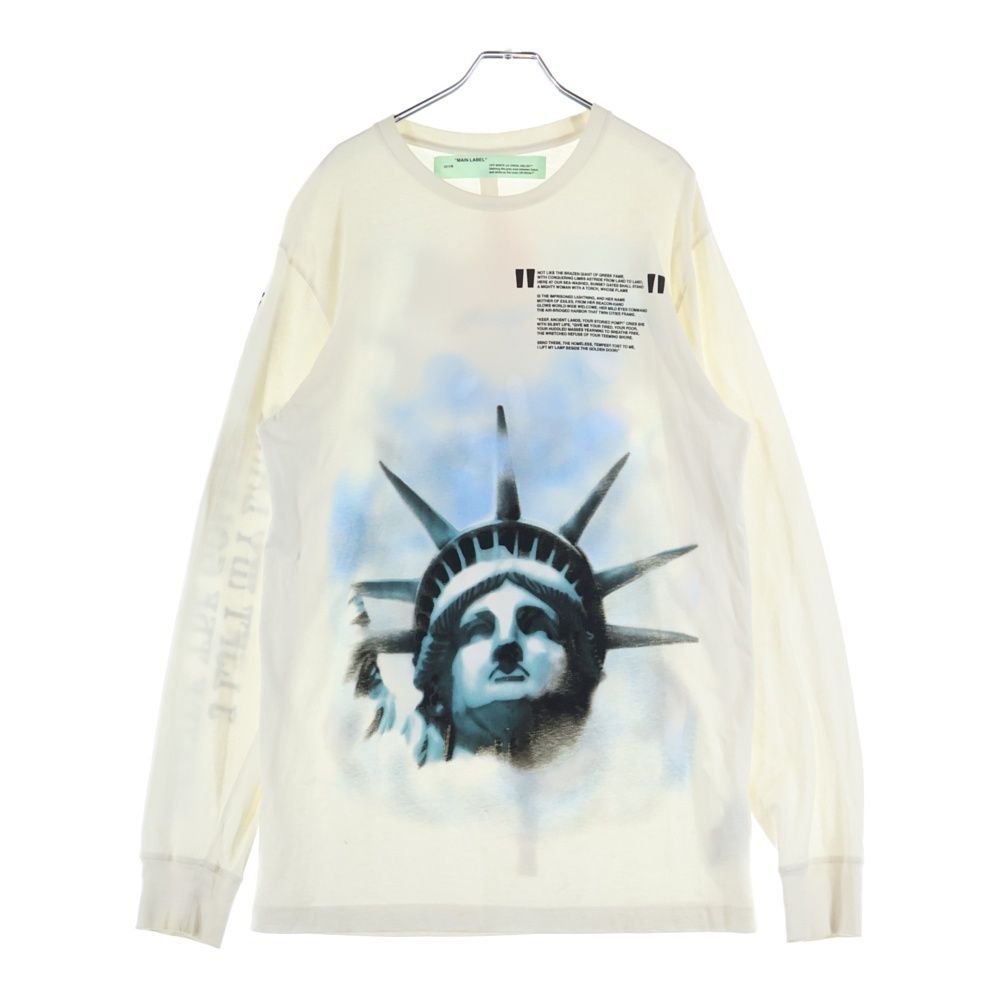OFF-WHITE / 長袖Tシャツ/XS/コットン/WHT/自由の女神 OFF-WHITE (オフホワイト) 18AW LIBERTY L/S TEE 自由の女神 プリント