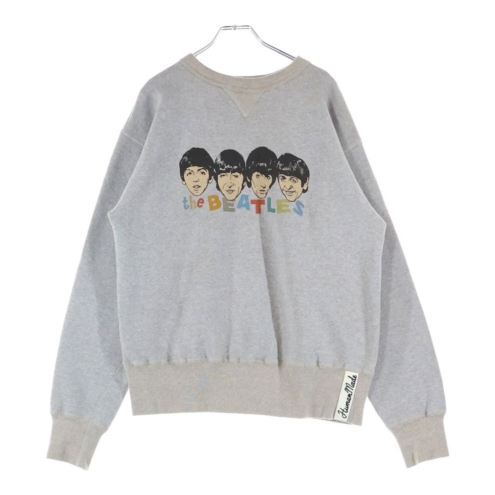 HUMAN MADE (ヒューマンメイド) BEATLES TSURIAMI SWEATSHIRT HM30CS033 ビートルズプリント クルーネック長袖スウェット トレーナー グレー