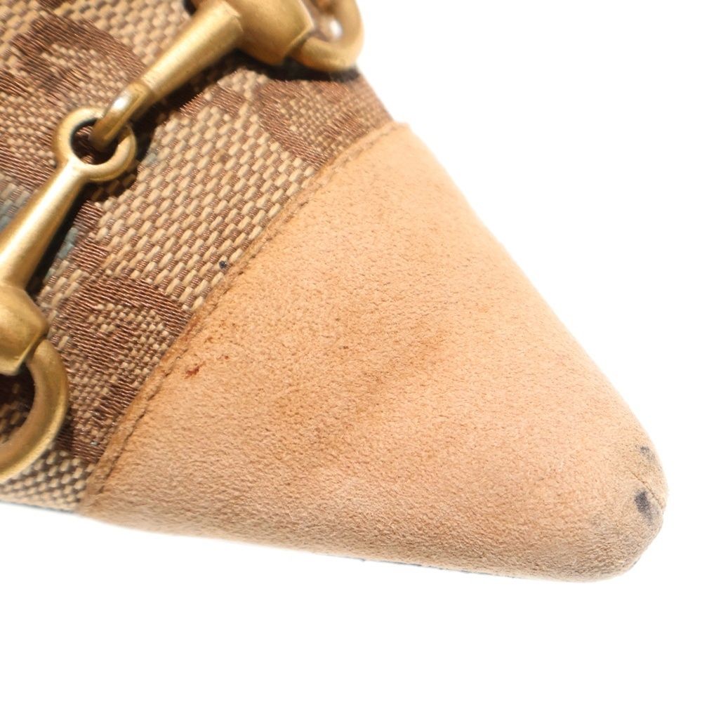GUCCI (グッチ) GGキャンバス スエードレザー ホースビット ポイン