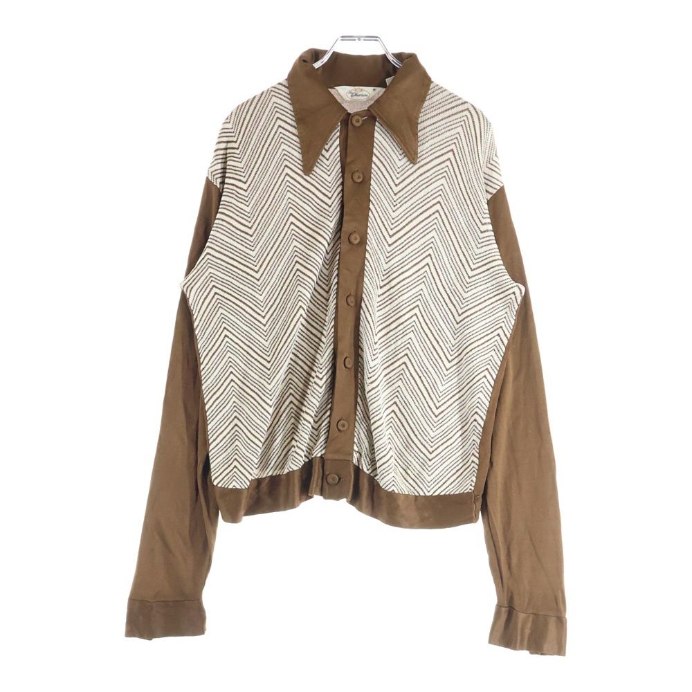 VINTAGE ヴィンテージ 70 80 S LE CHEVRON 長袖 ニットカーディガン ブラウン