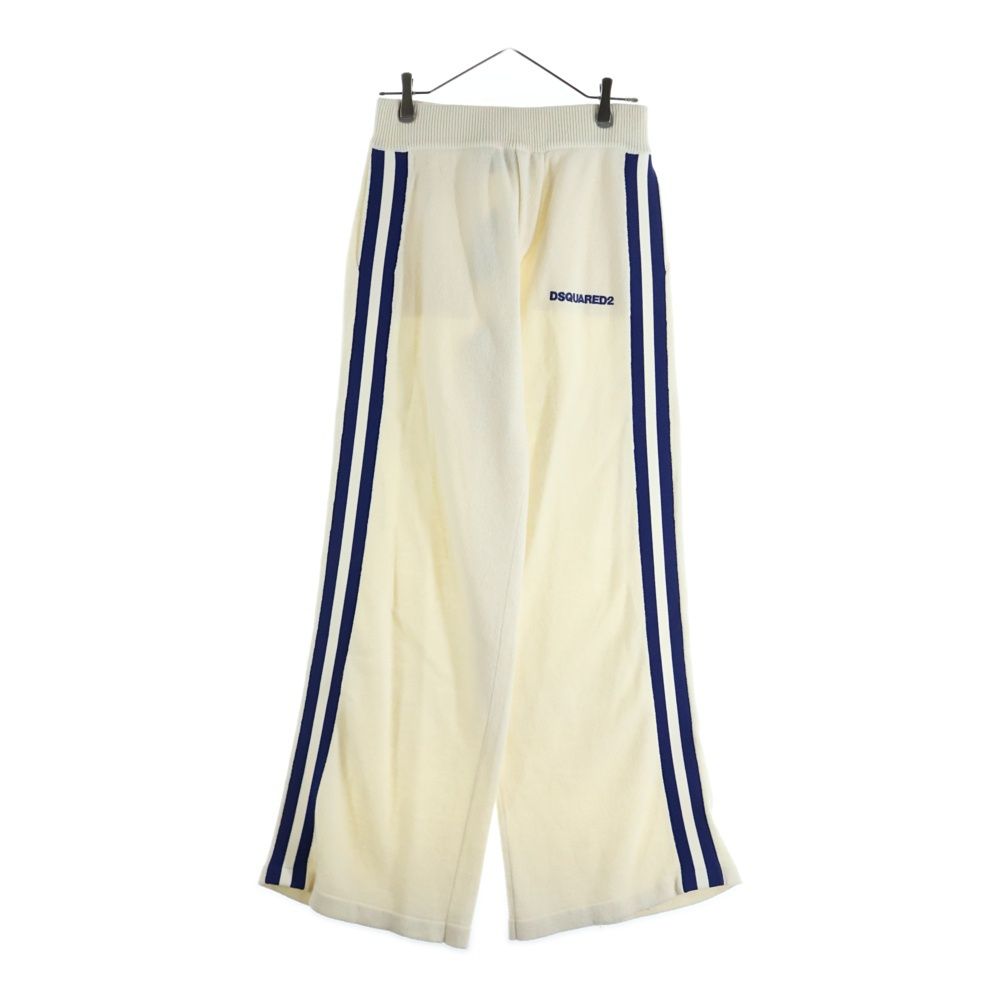 ディースクエアード KNIT PANTS D 13051 サイドライン ニットパンツ スウェットパンツ ホワイト