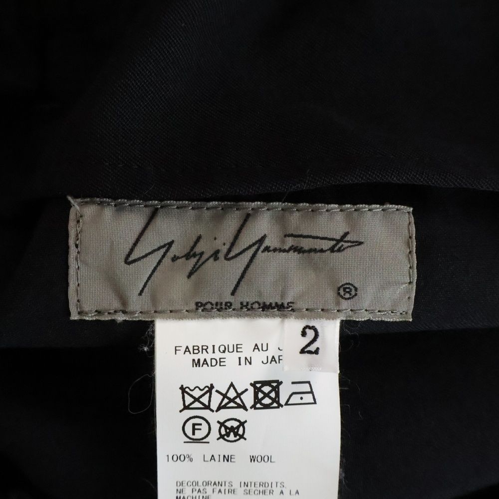 Yohji Yamamoto POUR HOMME ヨウジヤマモト プールオム 20 AW シワギャ ップパンツ ウール ブラック HN-P 07-100 チノパン パンツ メンズ