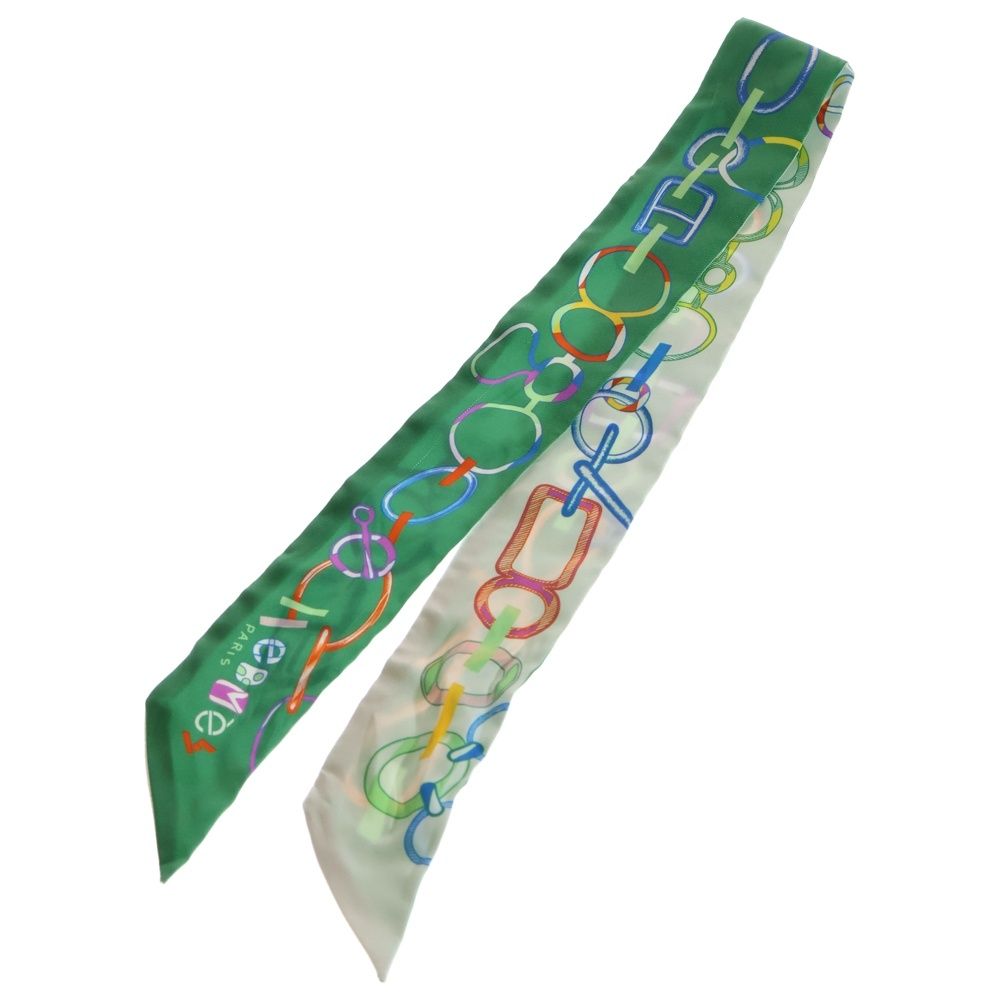 HERMES エルメス ツイリー ド レ ブークレ ブロデリー アングレーズ Do Re Boucles グリーン シルクスカーフ