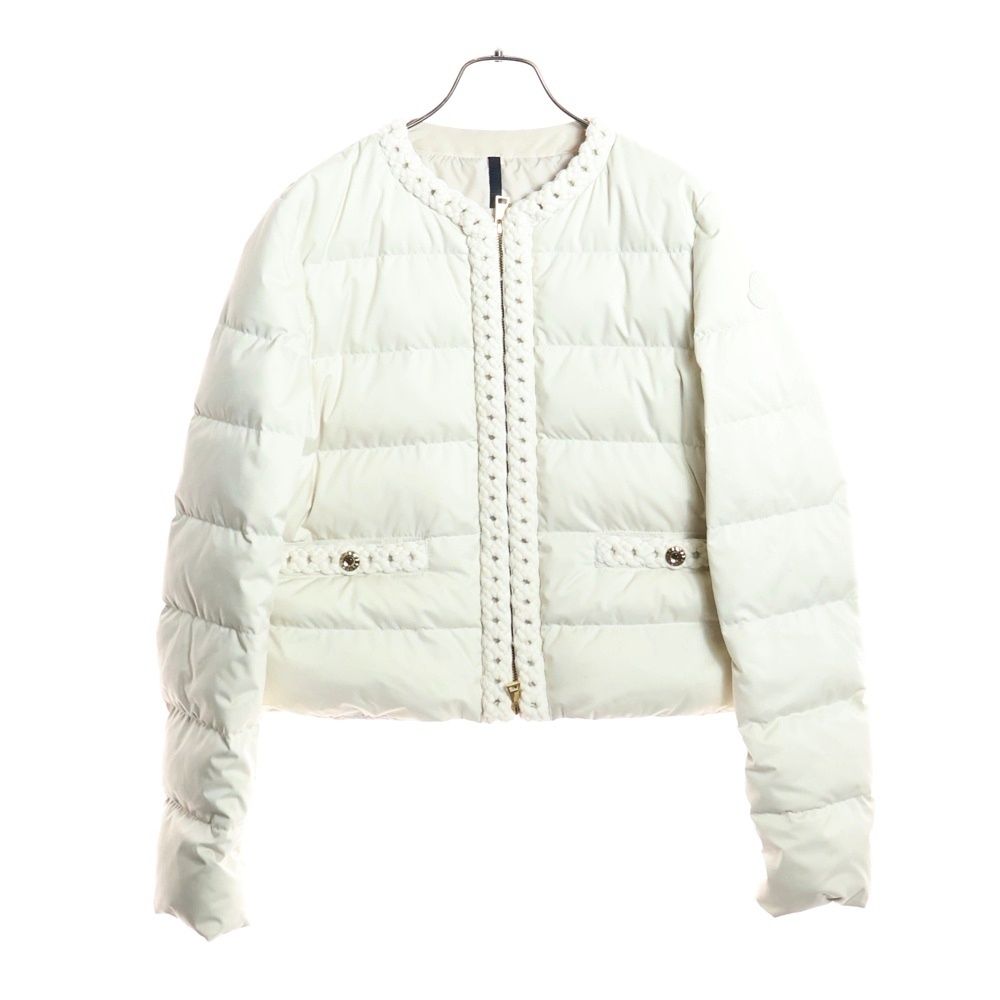 MONCLER モンクレール 25 AW MAUR マウール ニット切り替え ノー ジップアップ ダウンジャケット ホワイト レディース 598 DP