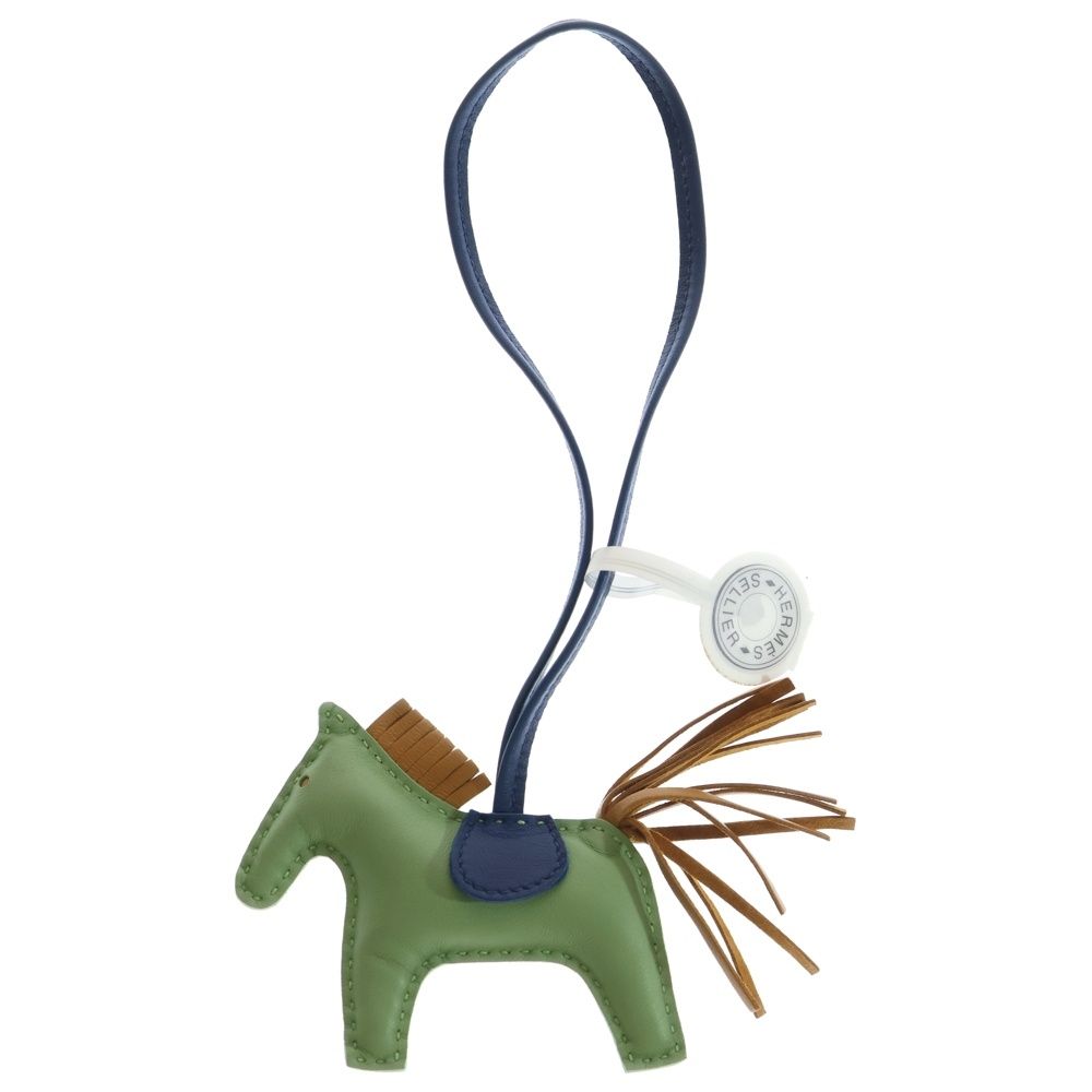 HERMES エルメス ロデオPM バッグチャーム ストラップ ヴェールクリケット×セサミ×ブルードマルトグリーン×ネイビー×ブラウン レザー Y刻印