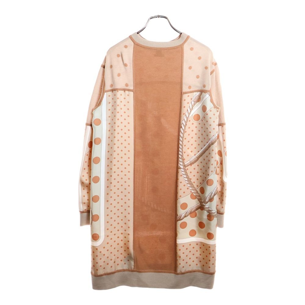 HERMES (エルメス) ツイルレーヌ ドット柄シルクスカーフ切り替え