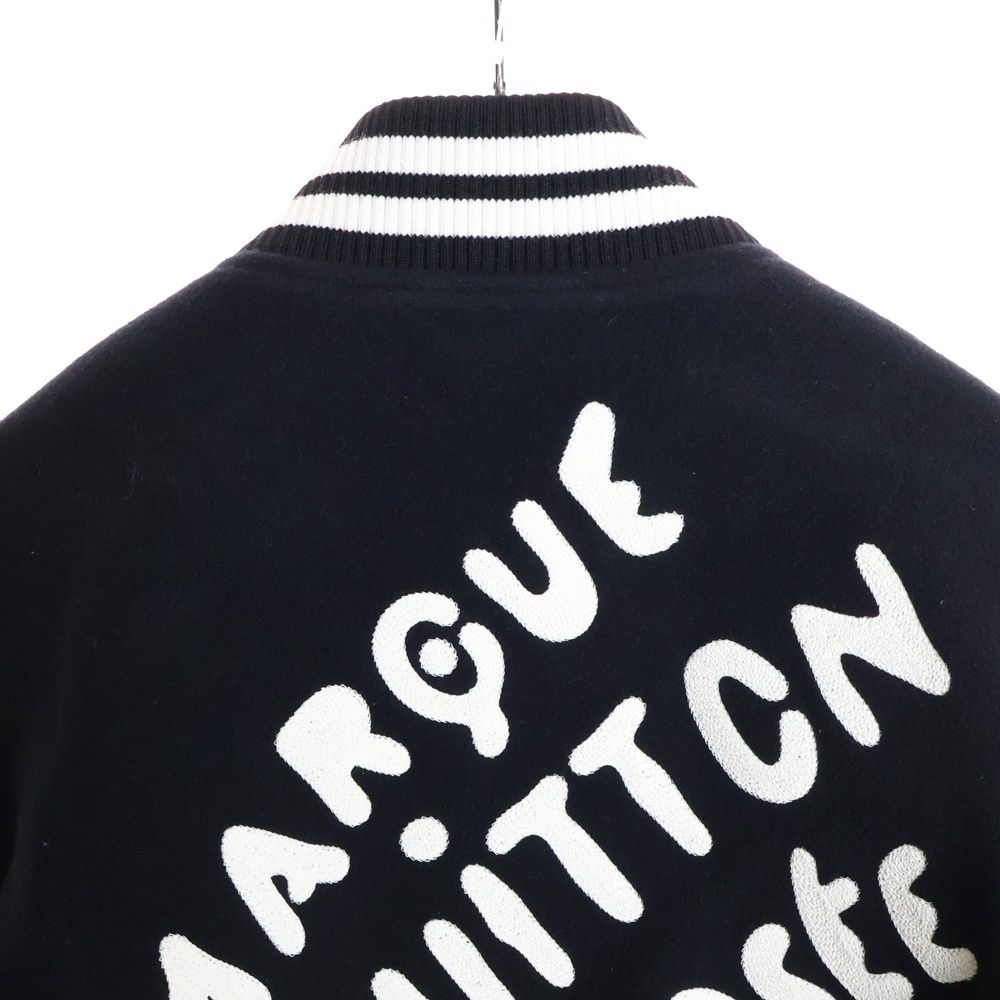 LOUIS VUITTON ルイヴィトン 24SS シグネチャーバーシティブルゾン アームダミエロゴ ジャケット RM241 BQV HQL70E ブラック/ホワイト LOUIS VUITTON (ルイヴィトン) 24SS シグネチャーバーシティブルゾン