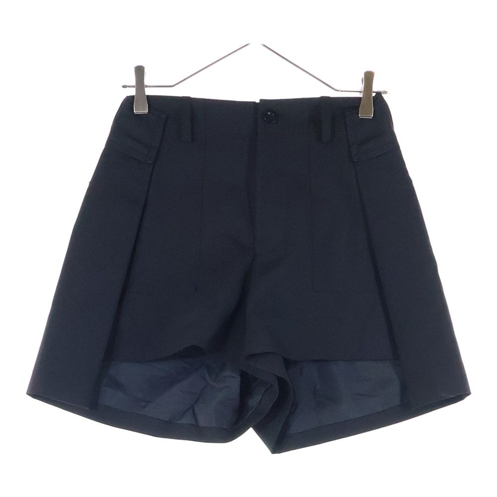 Sacai サカイ 23 AW ウール ブレンド ショーツ ショート パンツ レディース ブラック 06928