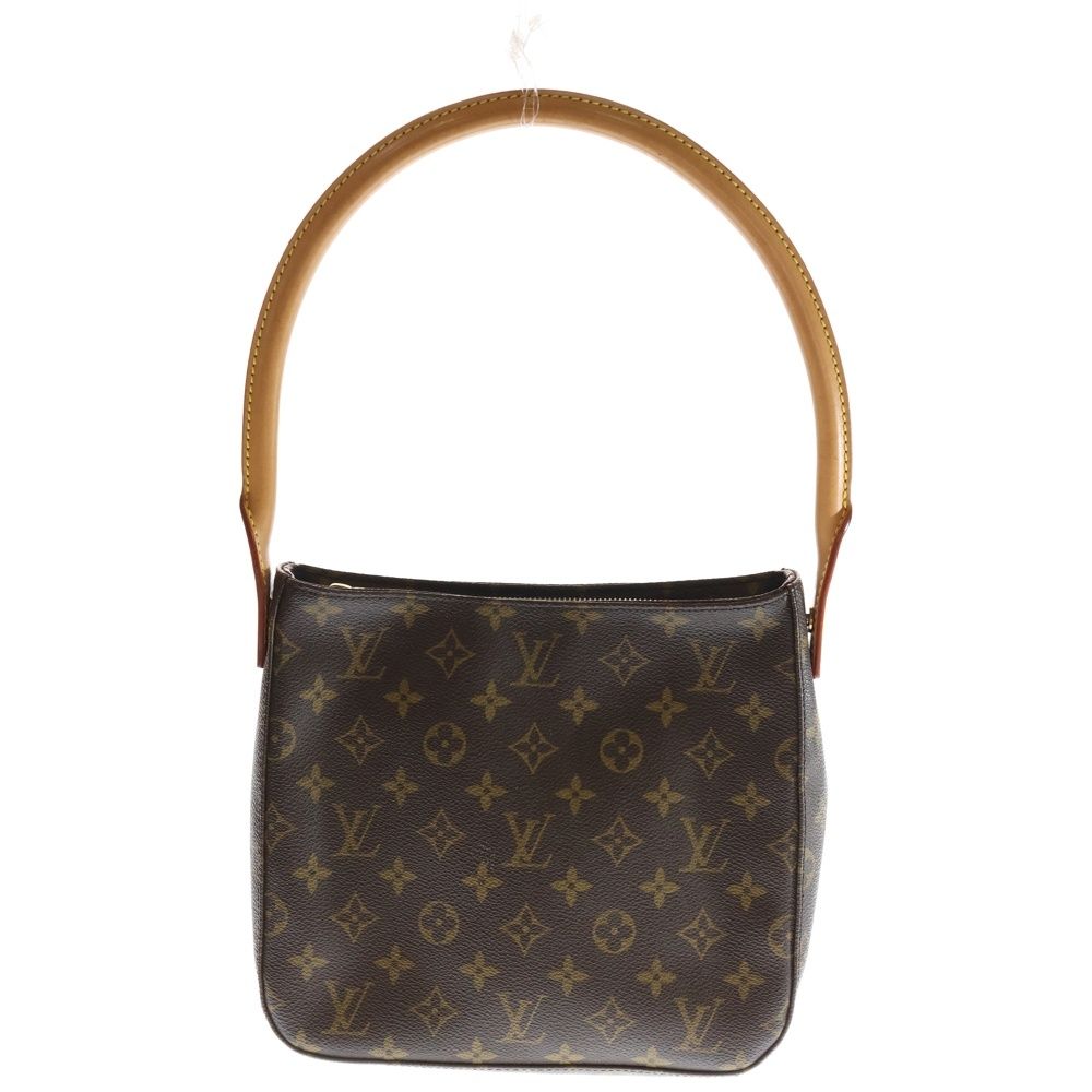 LOUIS VUITTON ルイヴィトン モノグラム ルーピングMM ハンドバッグ ワンショルダーバッグ ブラウン レザー PVC M 51146 ゴールド金具