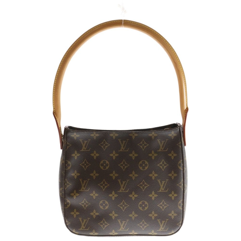 LOUIS VUITTON ルイヴィトン モノグラム ルーピングMM ハンドバッグ ワンショルダーバッグ ブラウン レザー×PVC M 51146 ゴールド金具