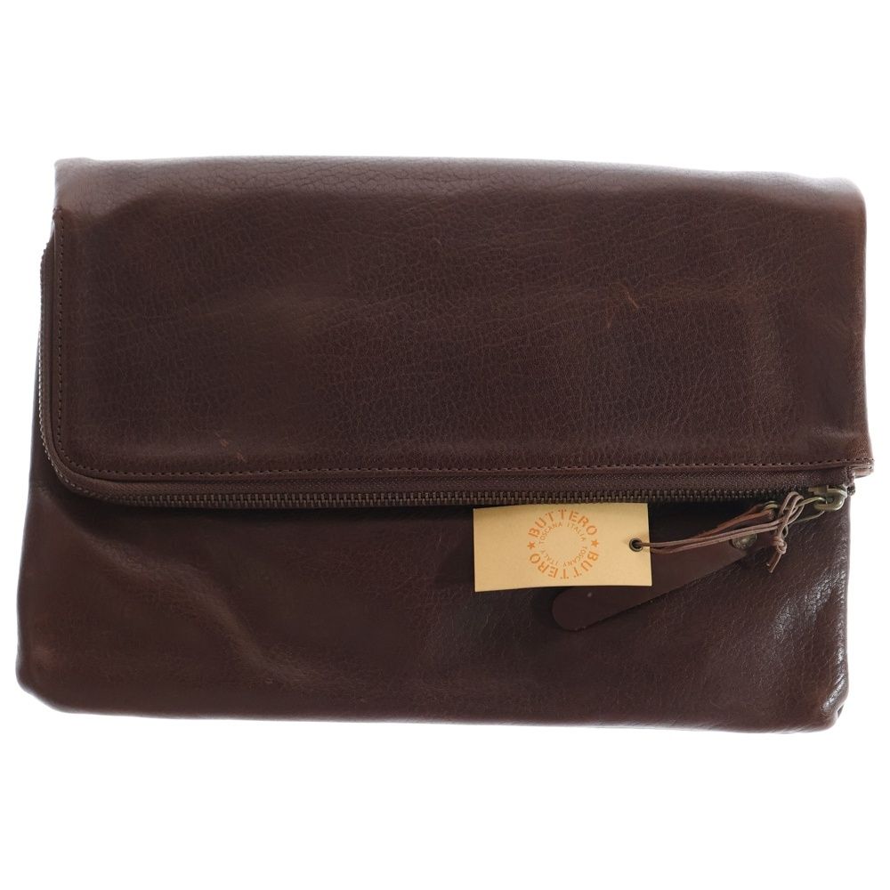 BUTTERO ブッテロ Leather Clutch Bag レザークラッチバッグ セカンドバッグ ブラウン