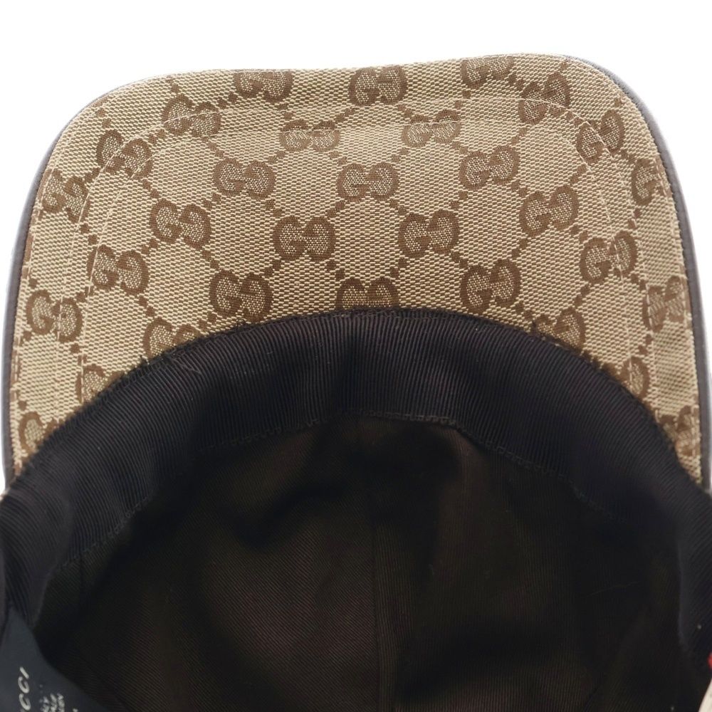 GUCCI (グッチ) GGキャンバス シェリーライン キャップ 帽子 ベージュ