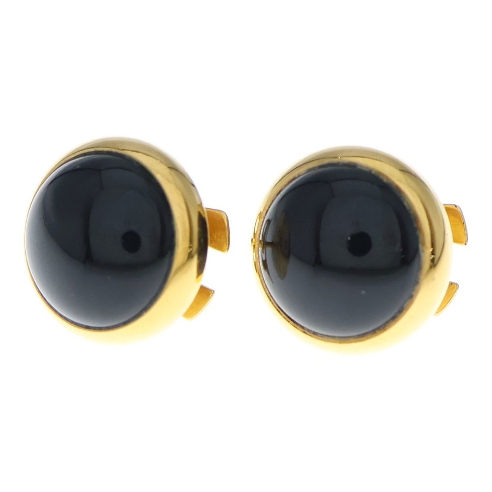 HERMES エルメス エクリプス オニキス ピアス GP ゴールド