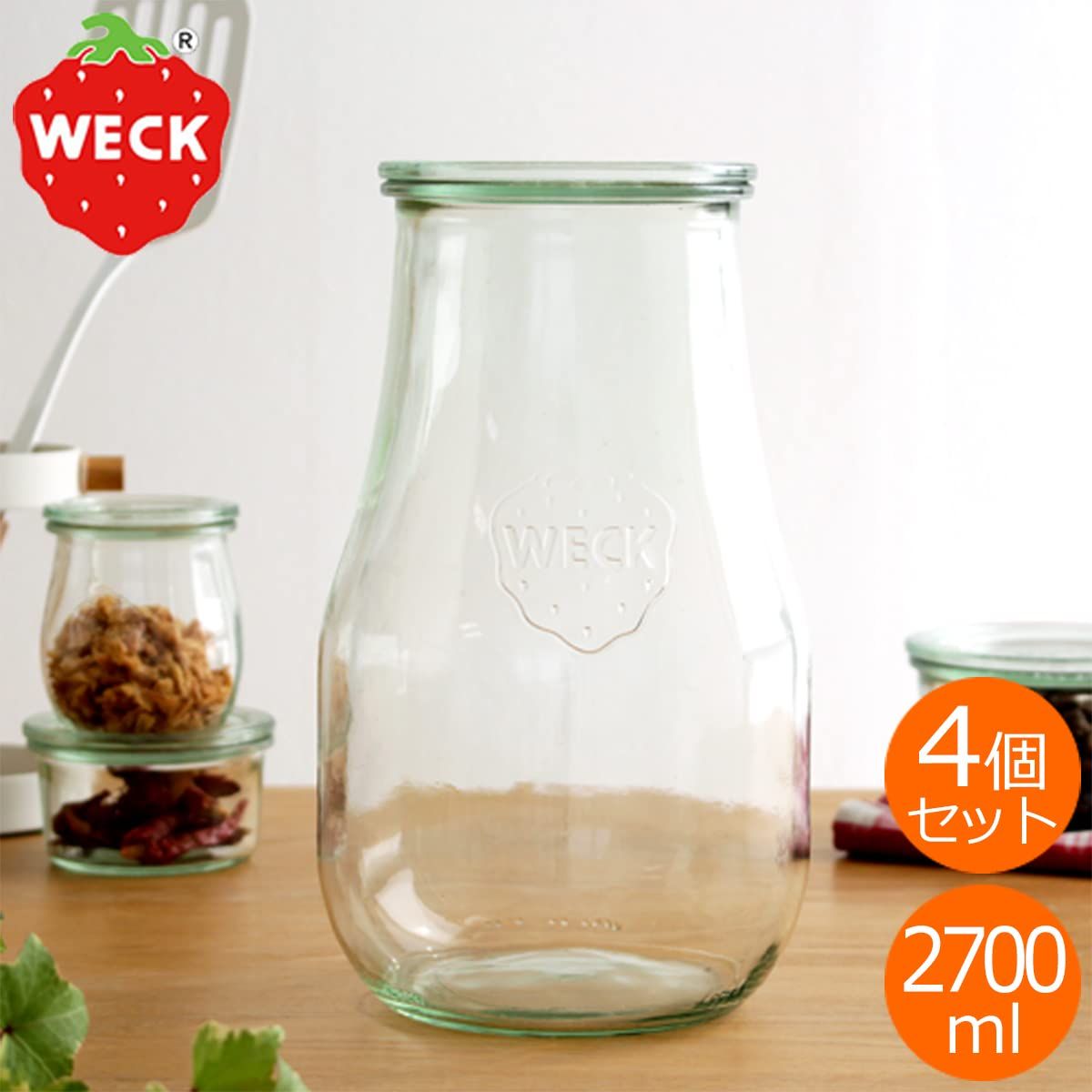 WECK キャニスター ガラスキャニスター 保存容器 保存瓶 WE 739 TULIP 2700 ml セット