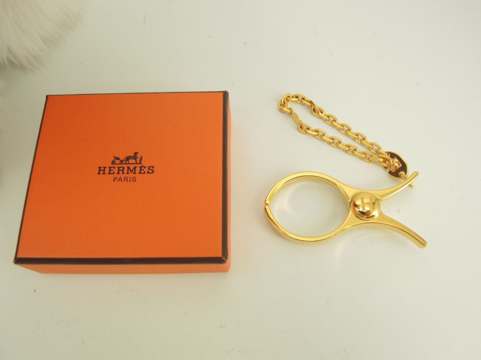 エルメス バッグチャーム フィルー ゴールド キーリング グローブ