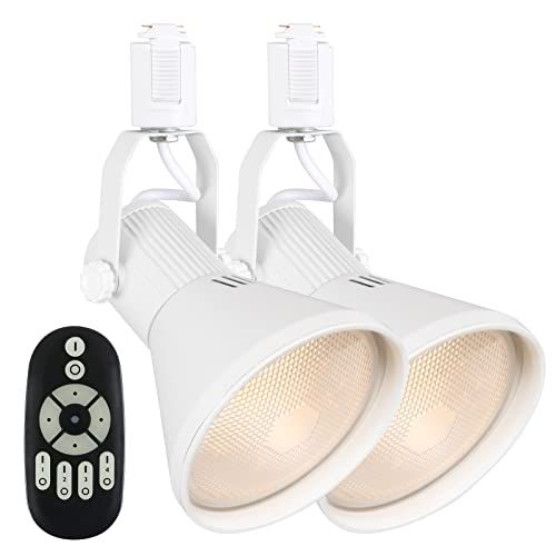 共同照明 入り ダクトレールスポットライト 調光 調色 LEDビーム電球 E 26 150 W形付き -14 WCT-2 B-Y リモコン操作 角度調節自由 レールライト ダクトレール照明 ホワイト cbb 96645