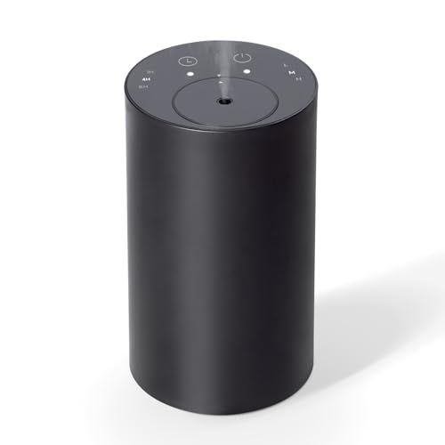 アロマディフューザー ネブライザー式 水なし 車用 エッセンシャルオイル アロマオイル 噴霧 3段間隔噴霧 3段タイマー 30畳対応 漏れ防止 静音 充電式 環境改善 空間消臭 ストレス解消 睡眠 ブラック