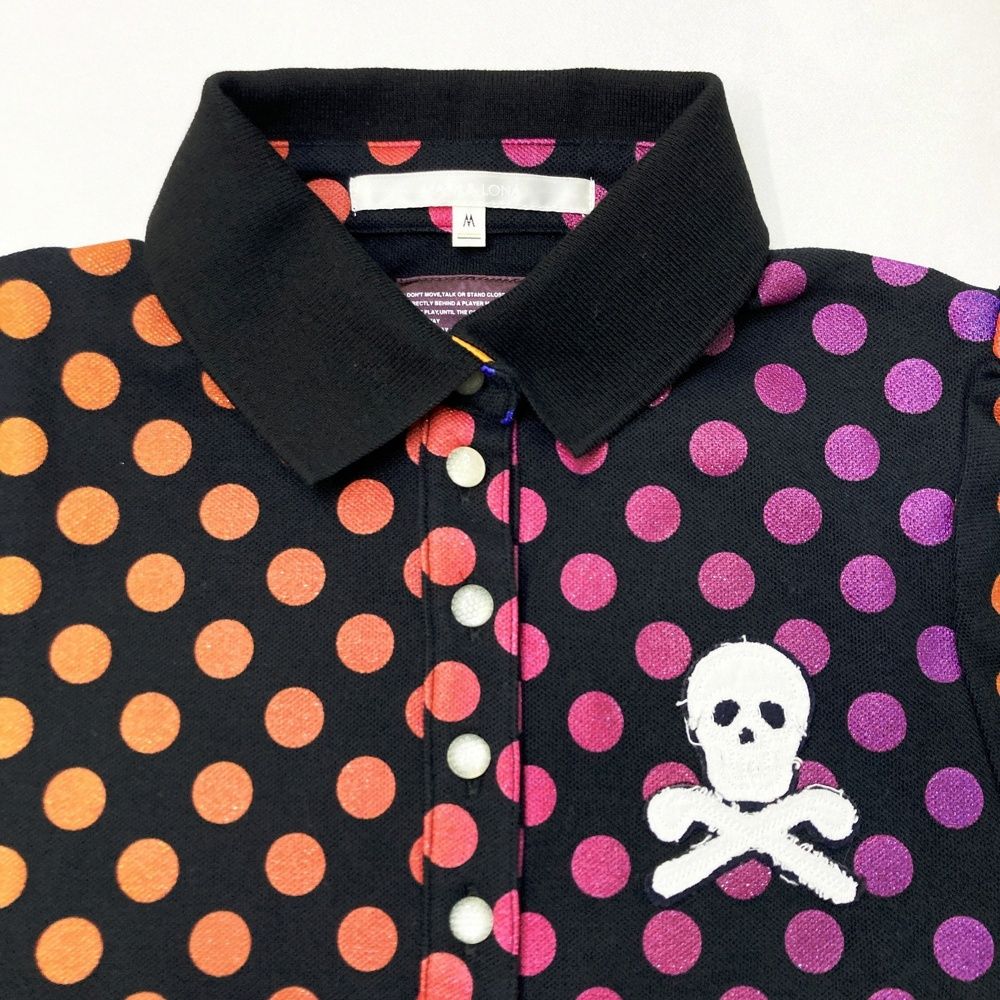 サイズ：M MARK&LONA マークアンドロナ 半袖ポロシャツ ドット柄