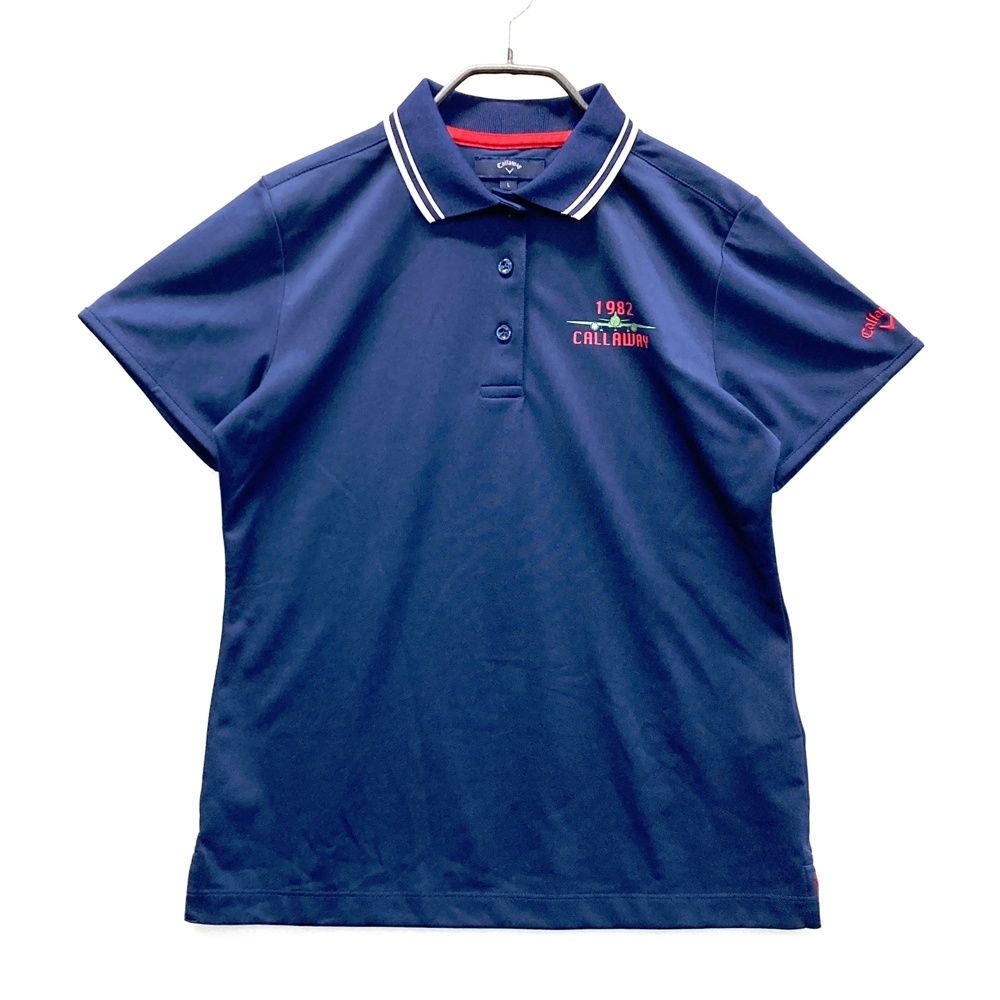 サイズ：L CALLAWAY キャロウェイ 半袖ポロシャツ ネイビー系