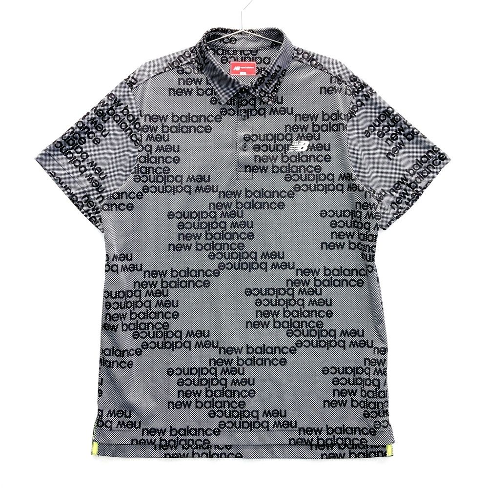 サイズ 7 BALANCE GOLF ニュー ンス モデル 半袖ポロシャツ ロゴ チェッカー柄 ブラック系 ゴルフウェア メンズ ストスト