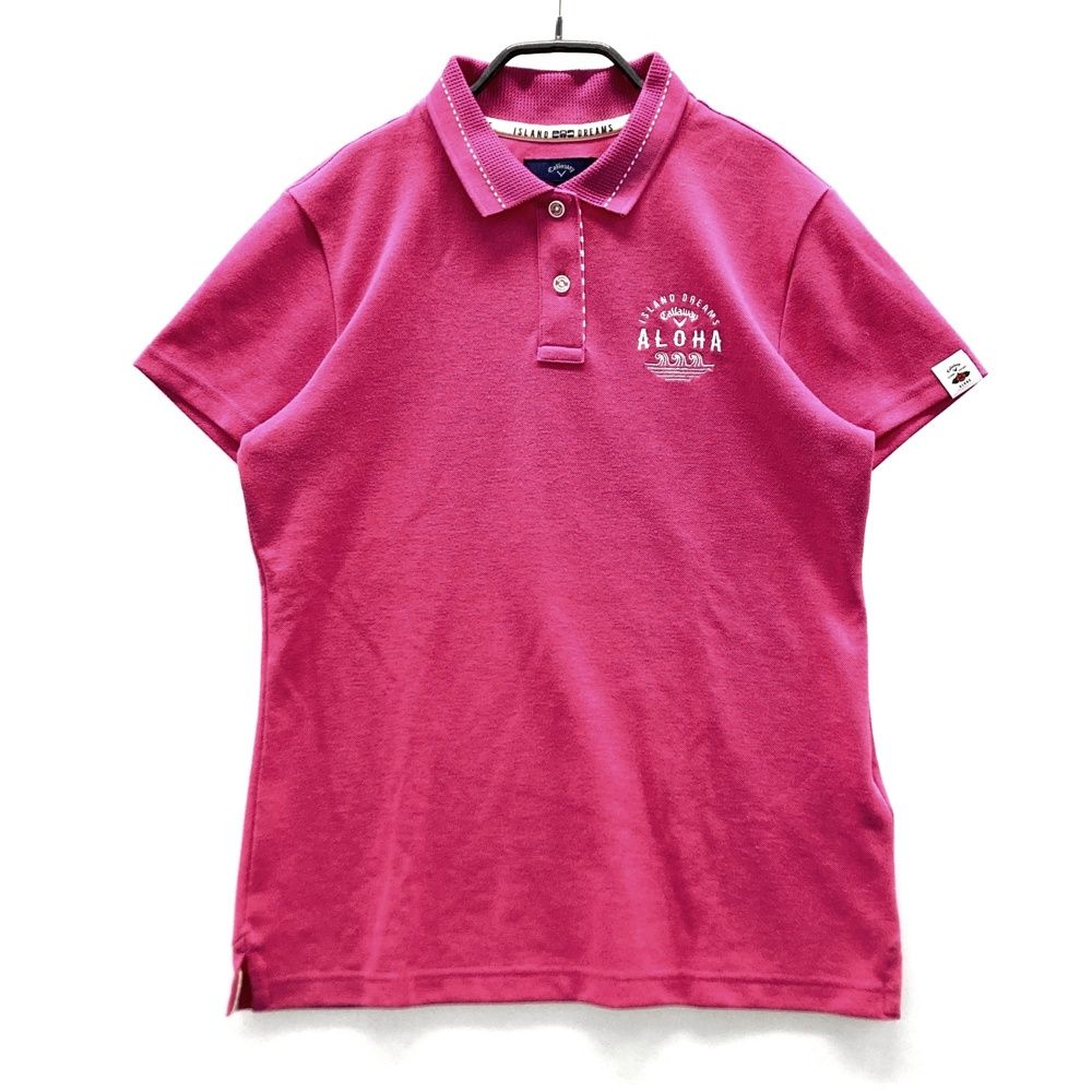 サイズ：L CALLAWAY キャロウェイ 半袖ポロシャツ ピンク系