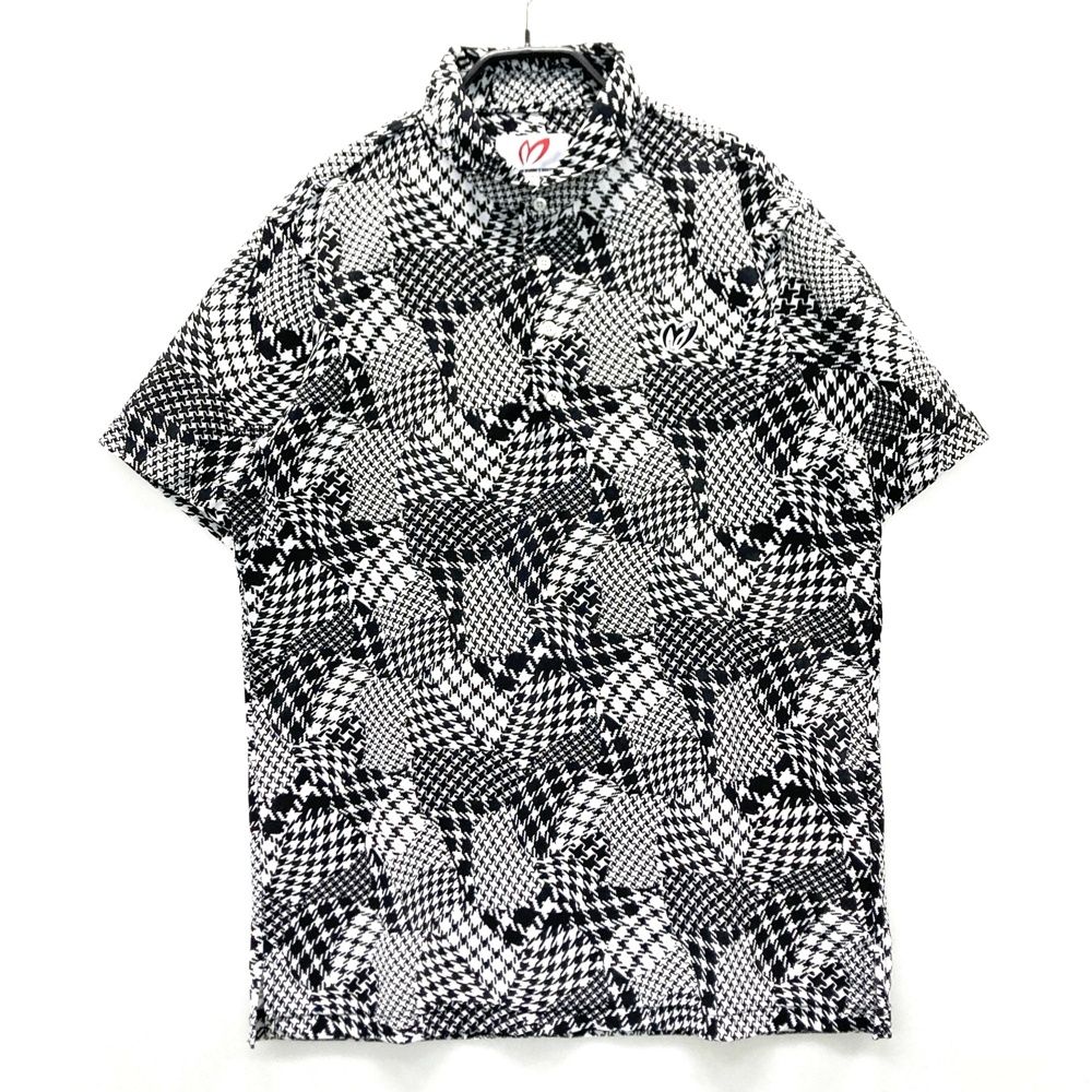 サイズ 6 MASTER BUNNY EDITION マスターバニーエディション 半袖ポロシャツ 総柄 ブラック系 ゴルフウェア メンズ ストスト