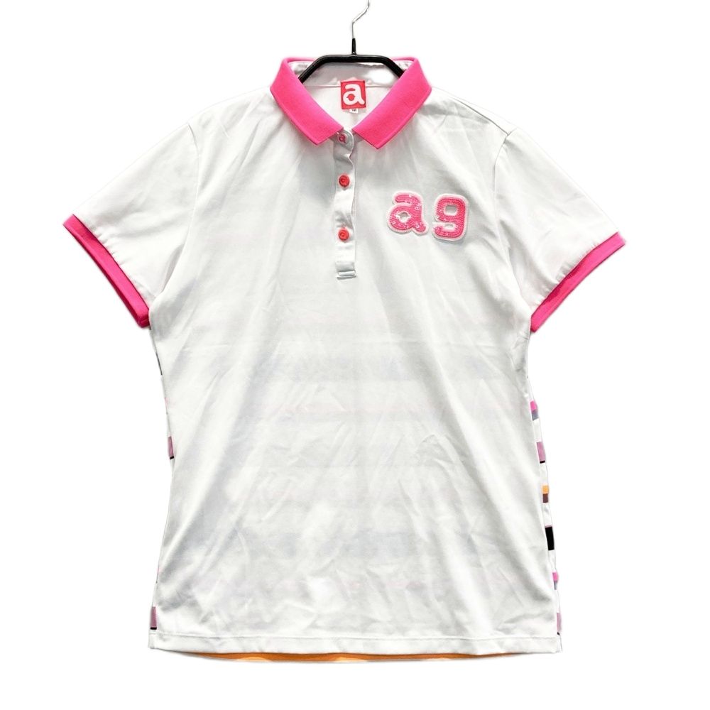 サイズ：38 ARCHIVIO アルチビオ 半袖ポロシャツ バックボーダー柄