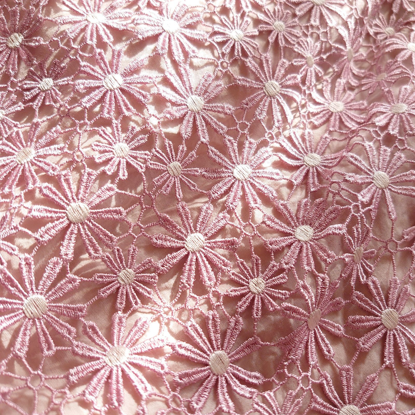 近年 トッカ マーガレット 花柄刺繍 ケミカルレース ワンピース ピンク