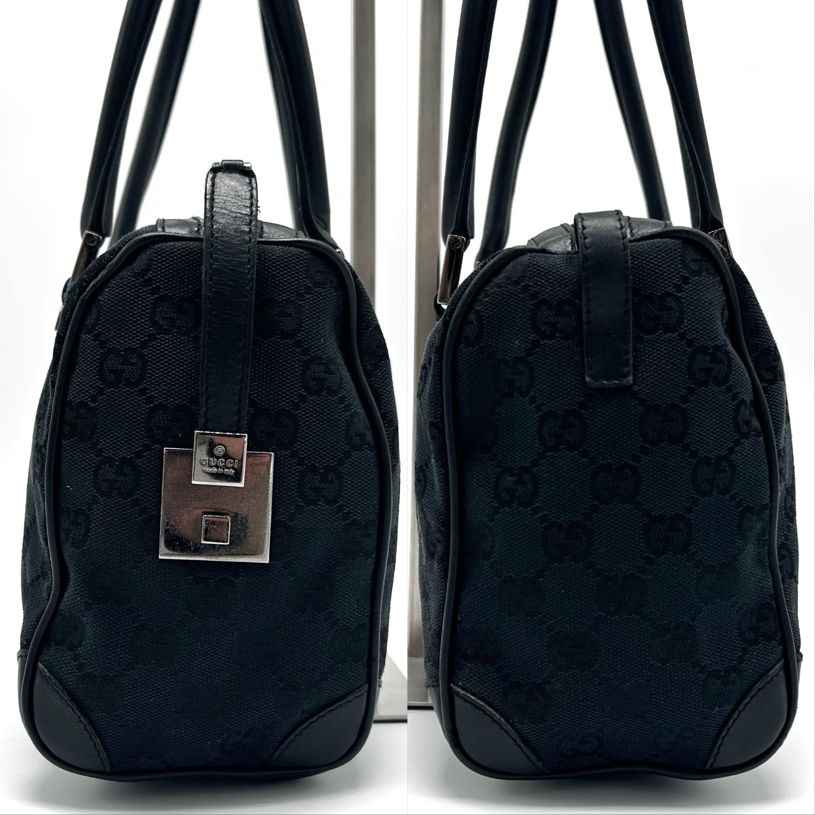 美品 GUCCI グッチ ミニボストンバッグ GGキャンバス ハンド トート 