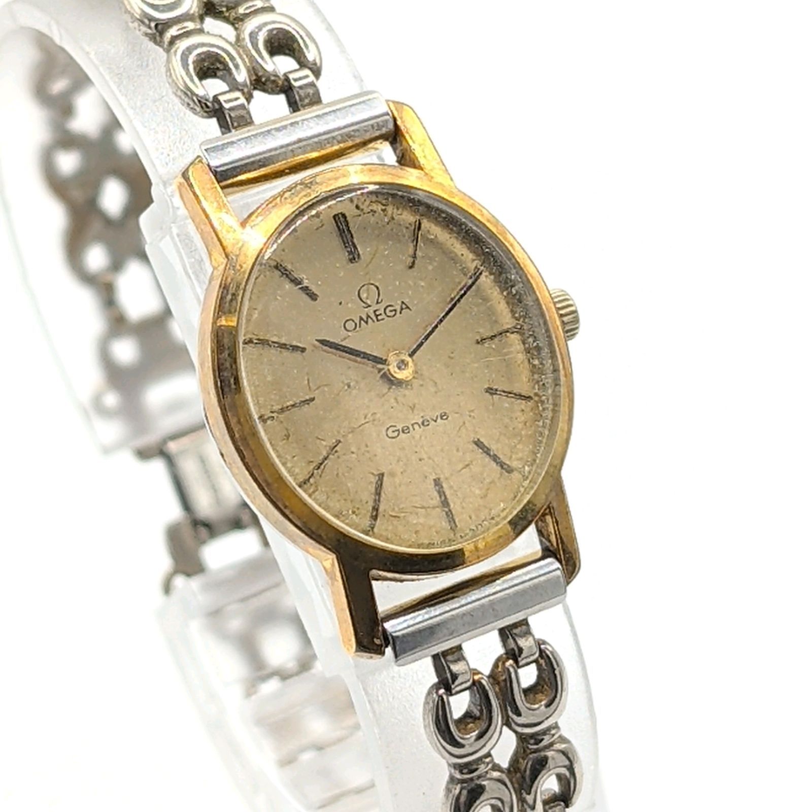 OMEGA GENEVE Watch Hand-winding Ladies G dial Y 2 K 00 S Vintage Not Working オメガ ジュネーブ 時計 レディース ゴールド ゴールド文字盤 ラウンド ヴィンテージ 不動品